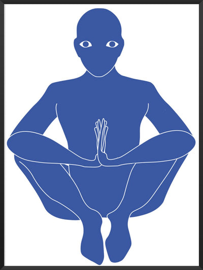 Minimalistic poster malasana yoga pose