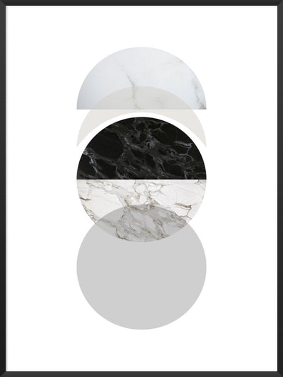 Minimalist poster marble phases of moon