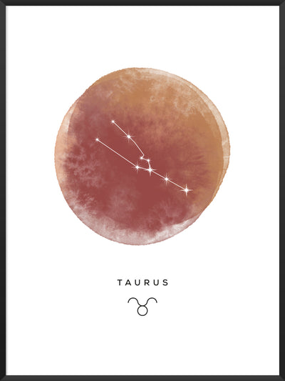 Taurus Watercolour - Taurus Zodiac Sign Poster