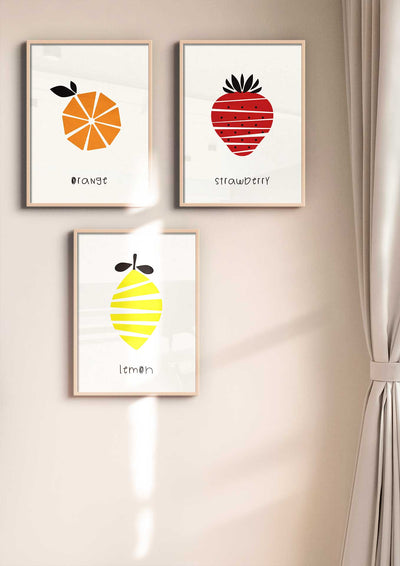 Fruit 3 Piece Poster Set