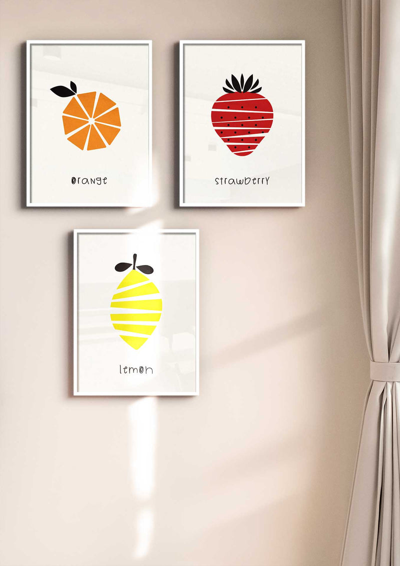 Fruit 3 Piece Poster Set