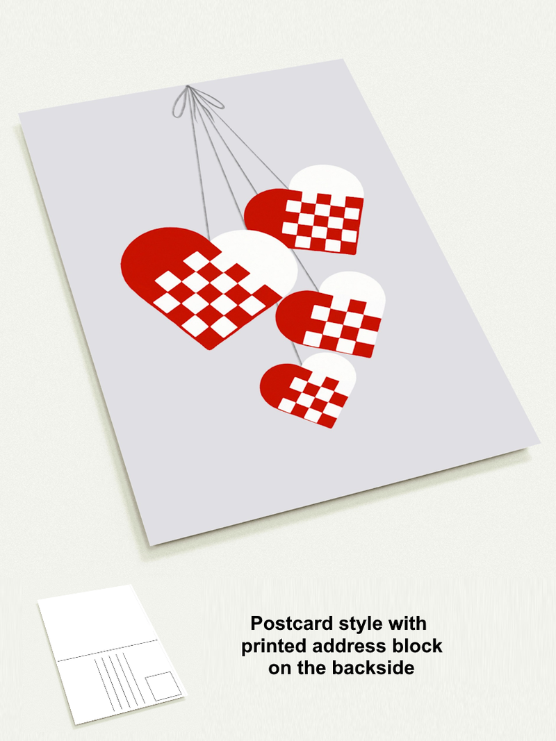 Christmas Hearts greeting cards (10 pcs)