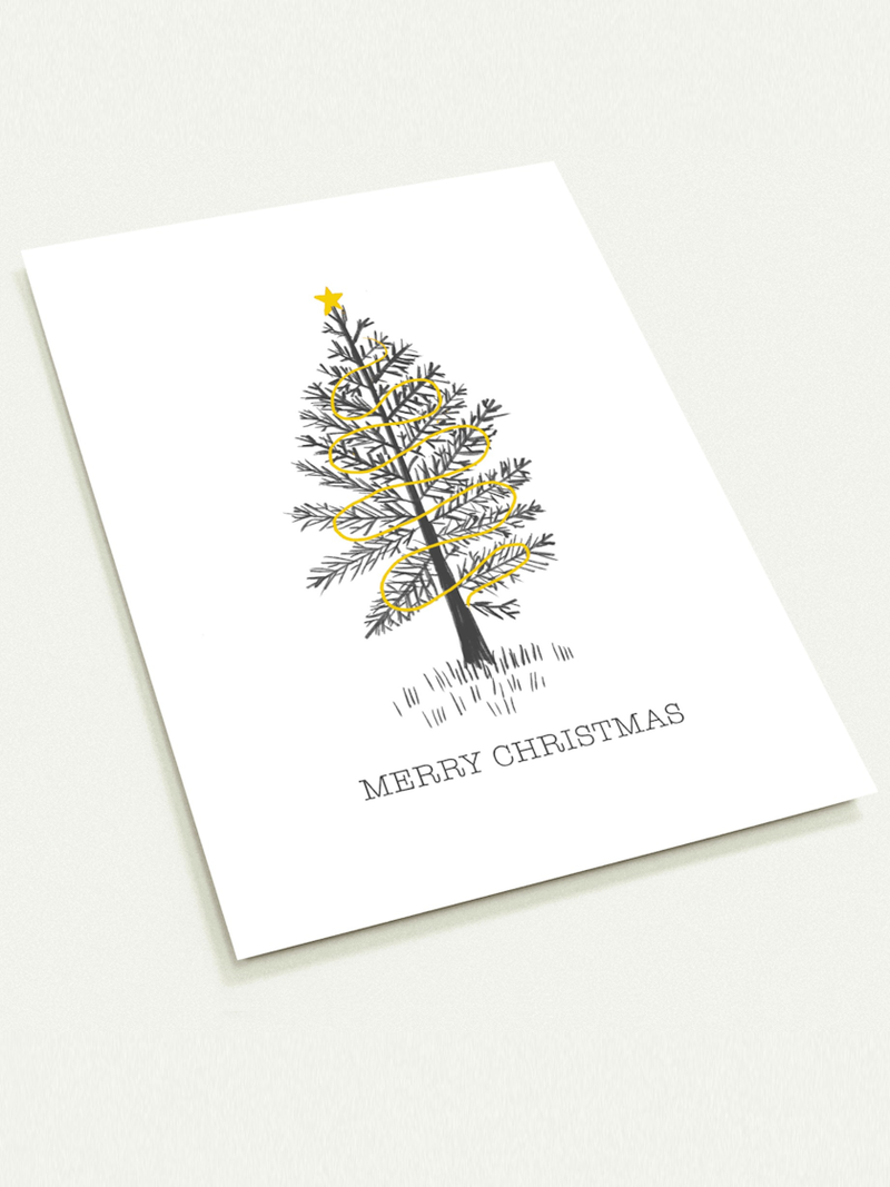 Minimalist Christmas Tree greeting cards (10 pcs)