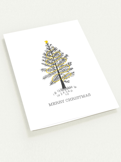 Minimalist Christmas Tree greeting cards (10 pcs)