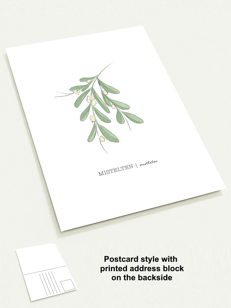 Mistletoe greeting cards (10 pcs)