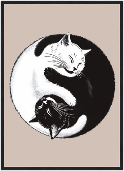 Yin Yang Cats - Poster