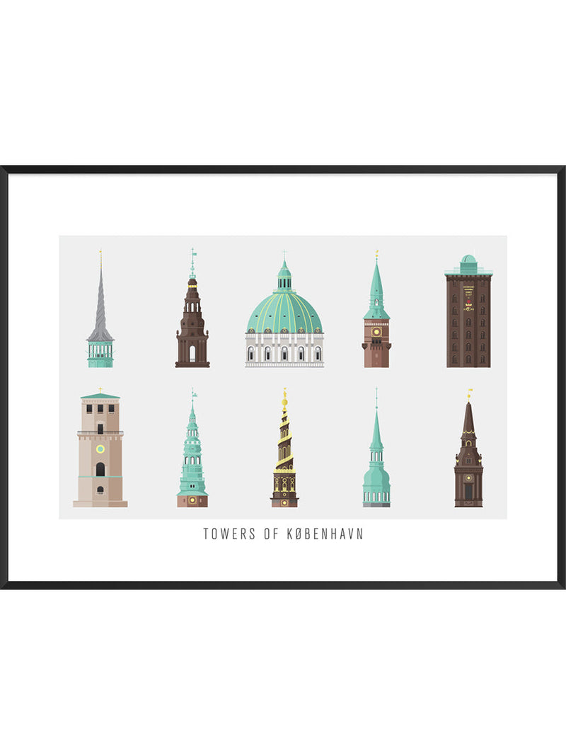 10 Towers of Copenhagen - Poster