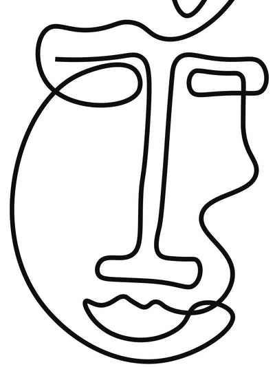 Abstract Face Line Art - Poster