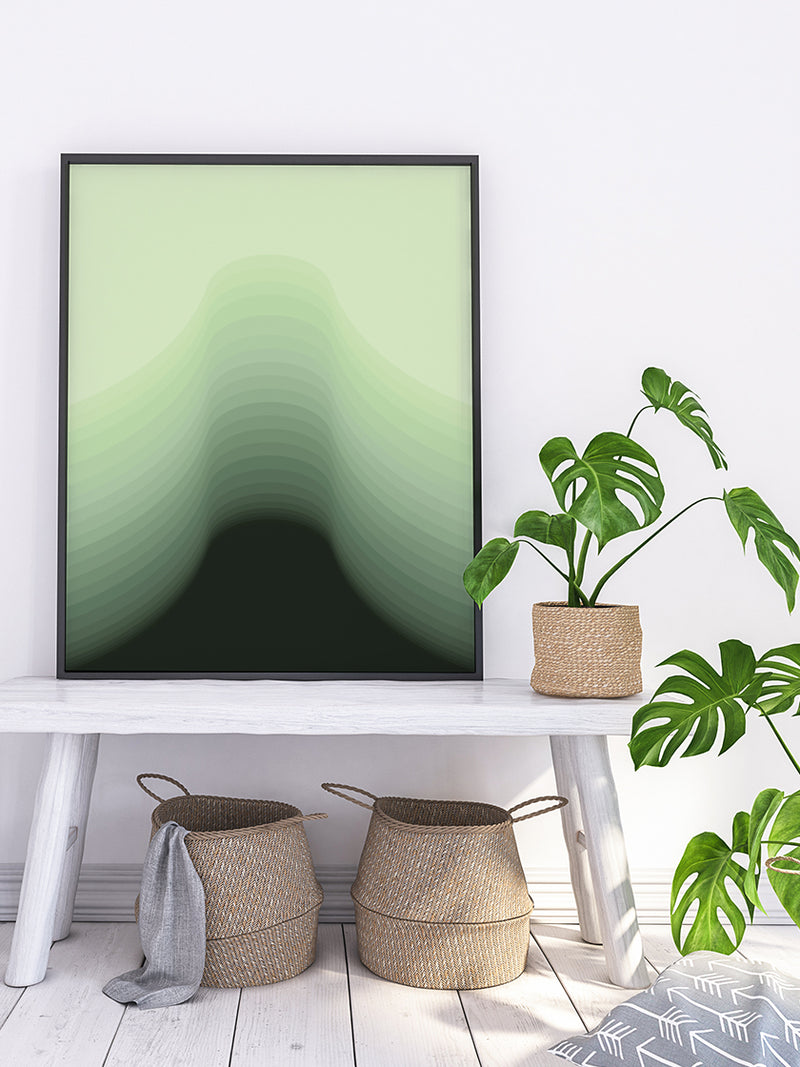Smooth Silhouette - Green Lines Poster