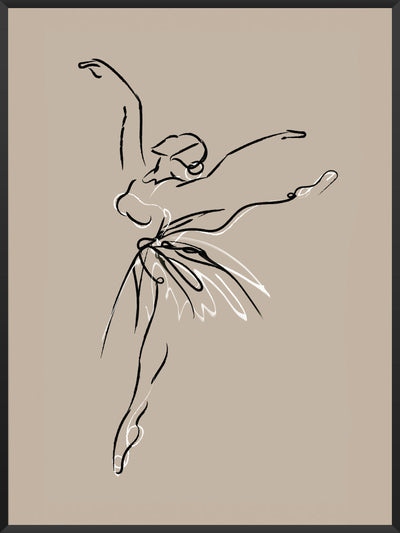 Minimalist poster abstract ballerina
