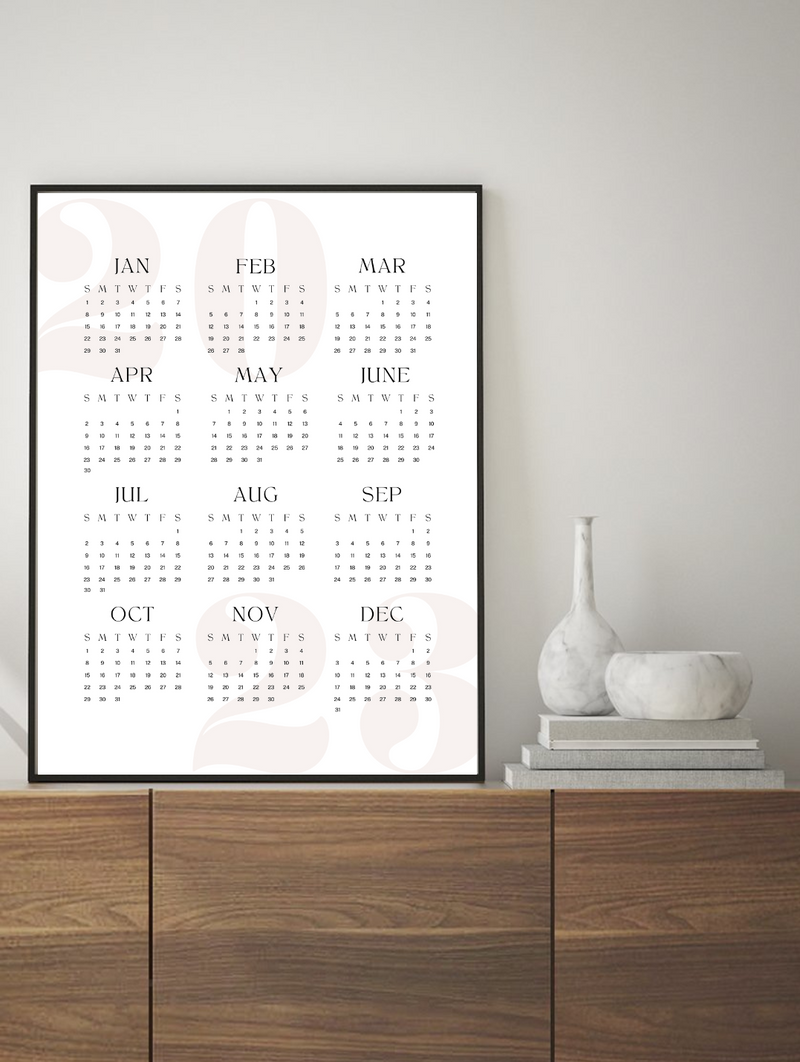 2023 Classy Typography Calendar
