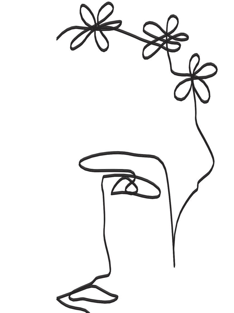 Flower Lady - Single Line Art Poster