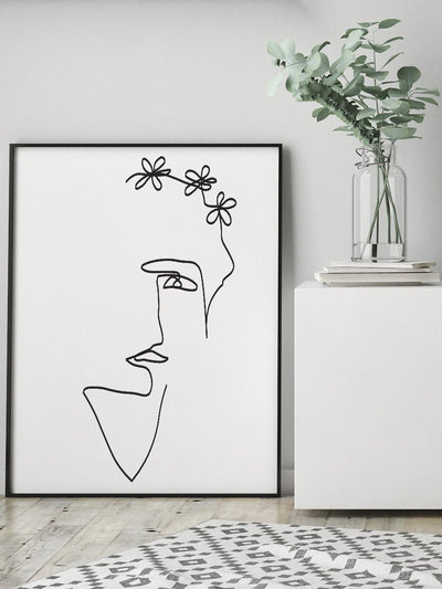 Flower Lady - Single Line Art Poster