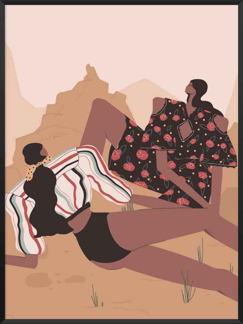Girls, Picnic in the Desert - Poster