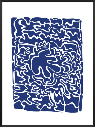 Abstract Blue Puzzle - Poster