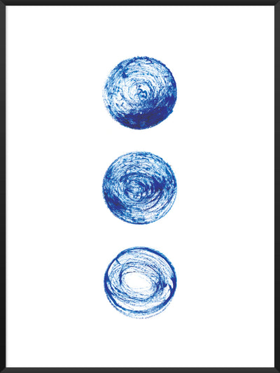 Les Lunes Bleues - Blue Circles Poster