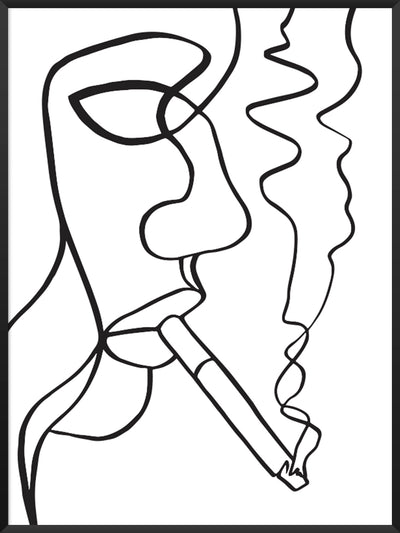 project-nord-smoking-woman-line-art-poster-product-picture