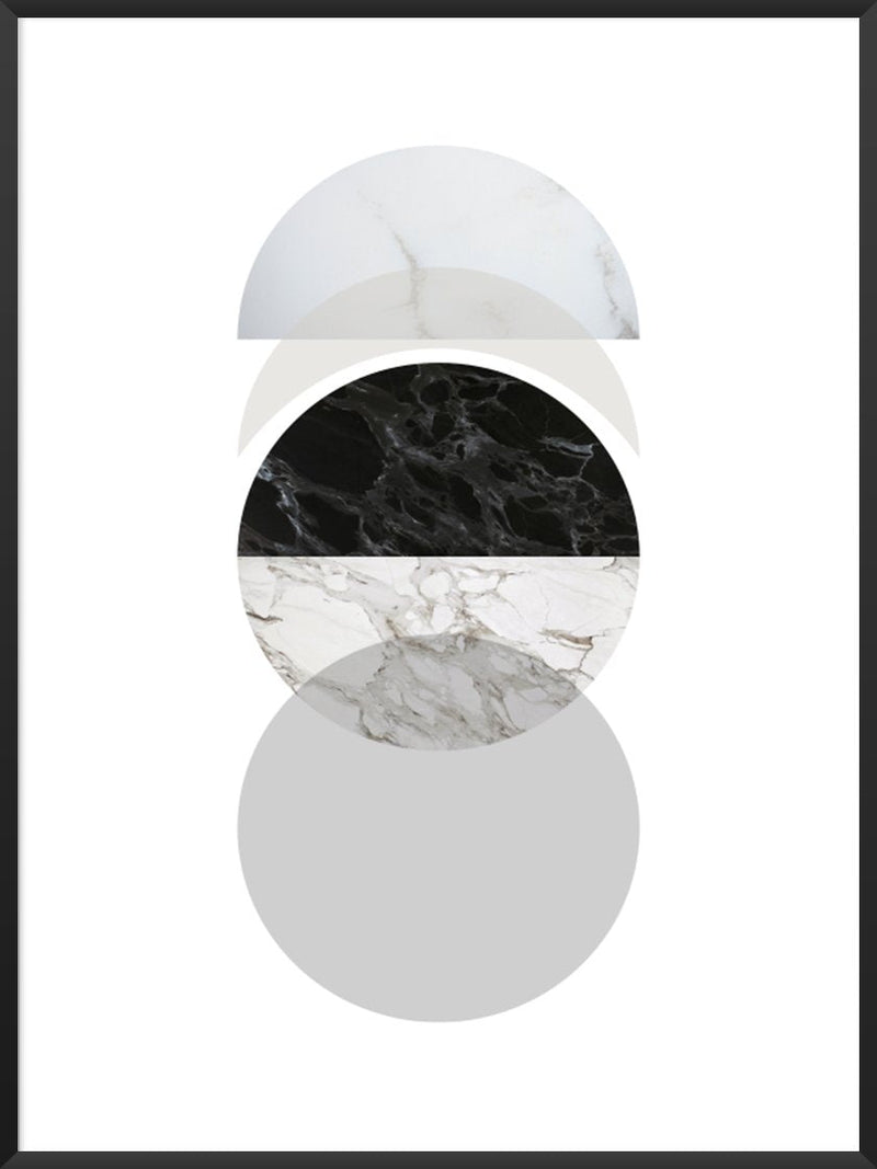 Minimalist poster marble phases of moon