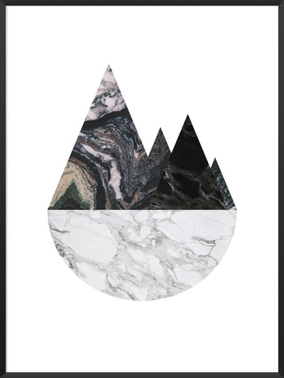 Minimalist poster marble mountains