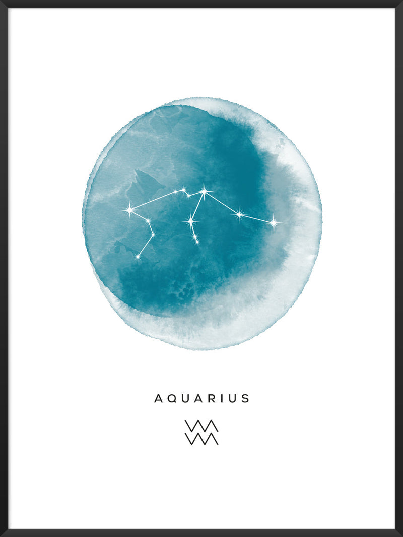 Aquarius Watercolour- Aquarius Zodiac Sign Poster