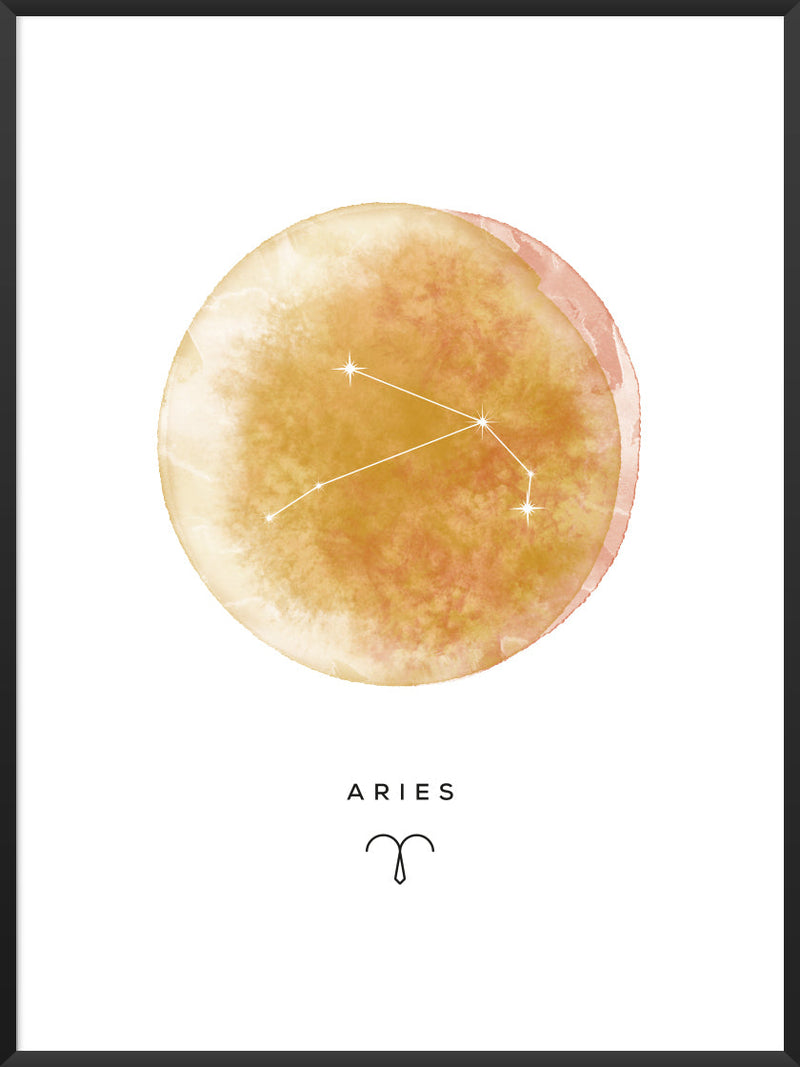 Aries Watercolour - Aries Zodiac Sign Poster