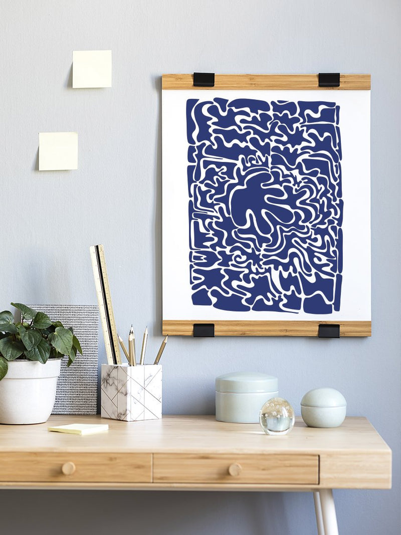 Abstract Blue Puzzle - Poster