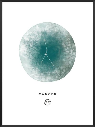 Cancer Watercolour - Cancer Zodiac Sign Poster