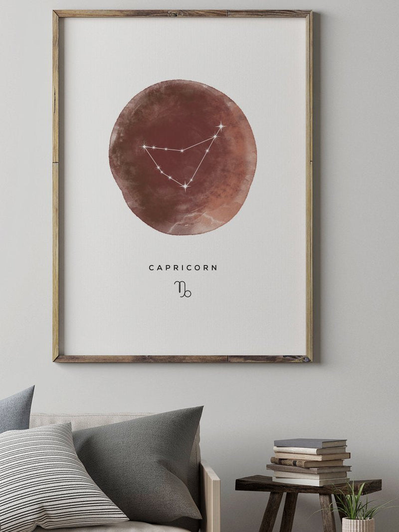 Capricorn Watercolour - Capricorn Zodiac Sign Poster