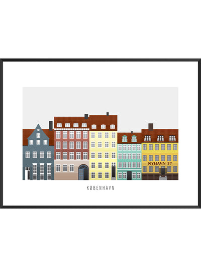 Poster minimalist Nyhavn Copenhagen travel poster
