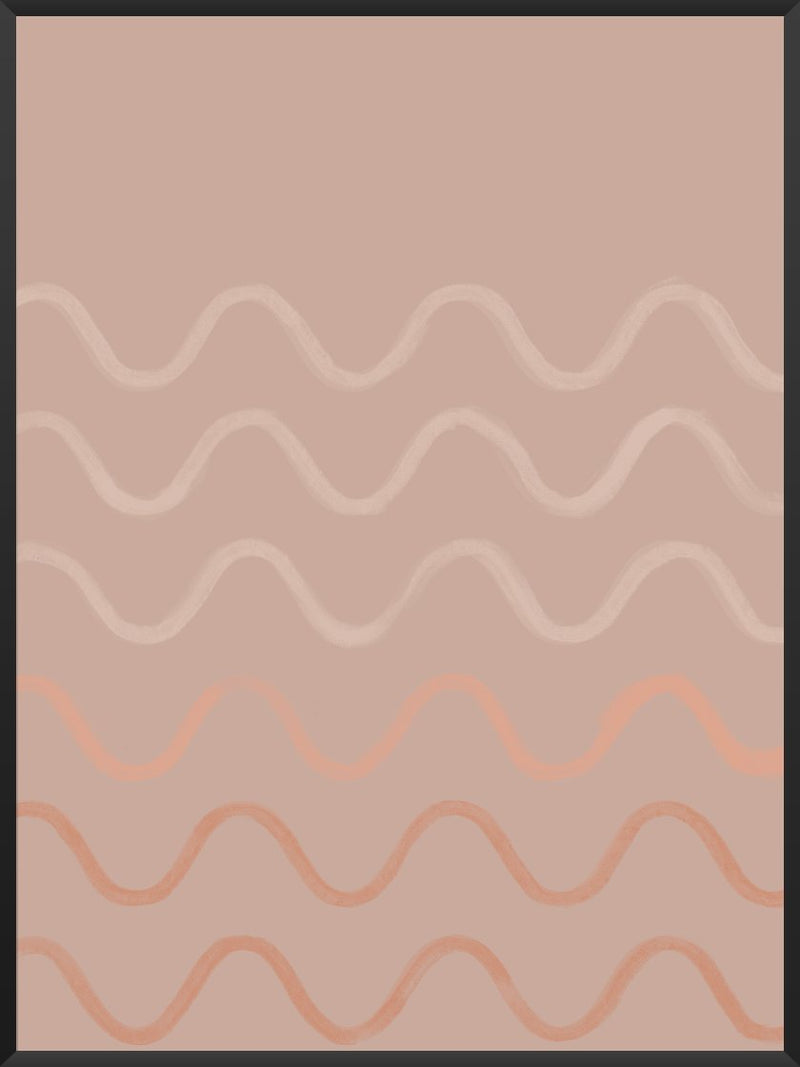 Crayon Waves - Dusty Rose Poster