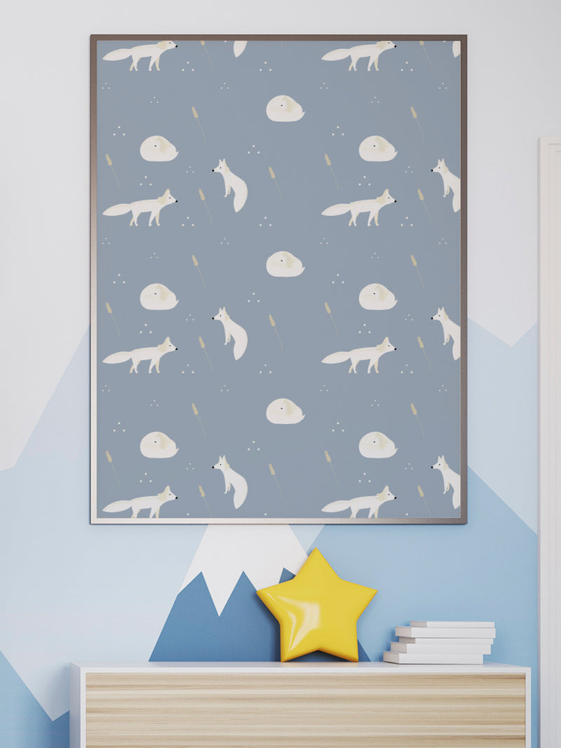 project-nord-white-foxes-minimalist-kids-poster-in-interior-kids-room