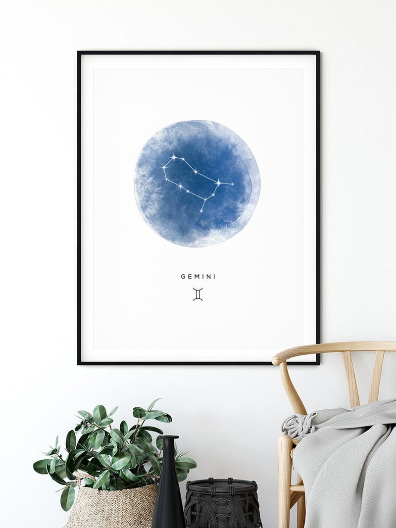 Gemini Watercolour - Gemini Zodiac Sign Poster