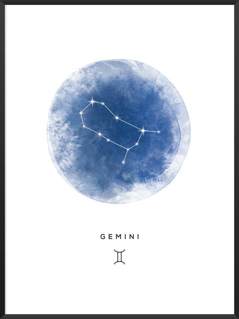 Gemini Watercolour - Gemini Zodiac Sign Poster