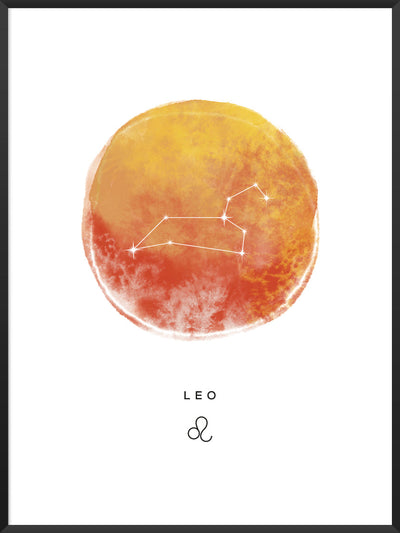 Leo Watercolour - Leo Zodiac Sign Poster