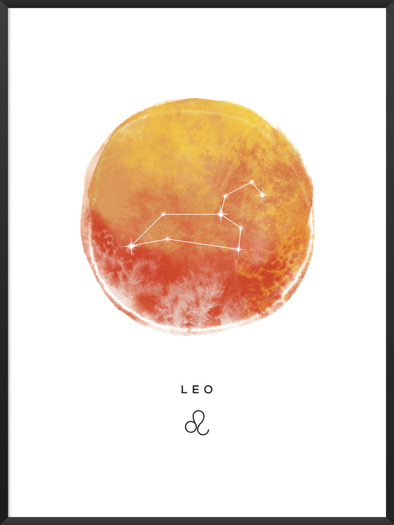 Leo Watercolour - Leo Zodiac Sign Poster
