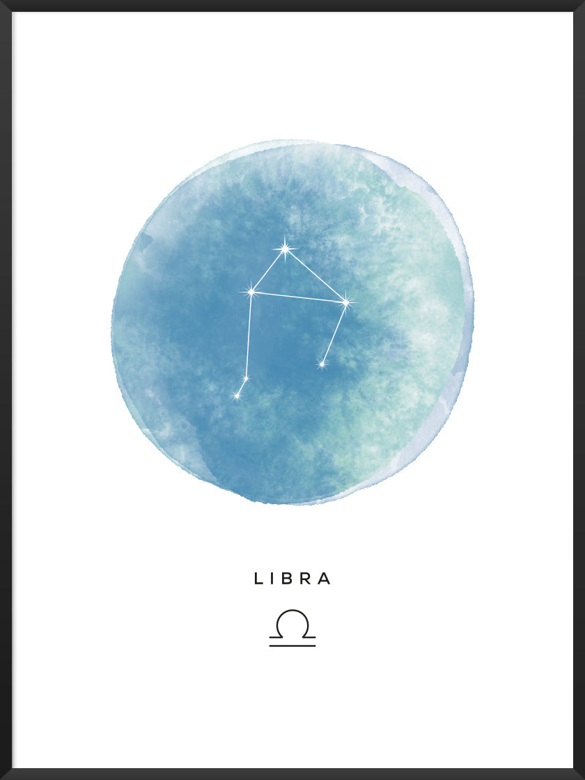 Libra Watercolour - Libra Zodiac Sign Poster – Project Nord