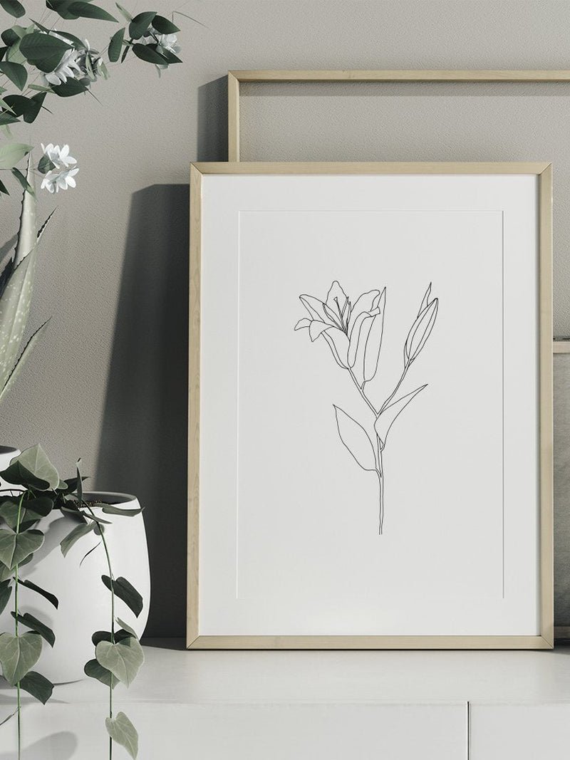 Lily - Line Art Flower Poster