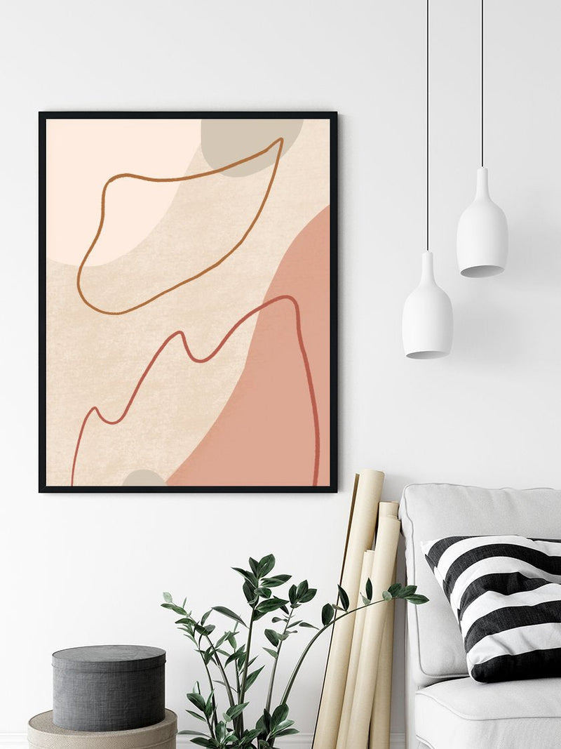 Minimalist Autumn - Beige Forms Poster