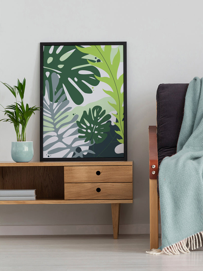 project-nord-tropical-leaves-poster-in-interior-living-room