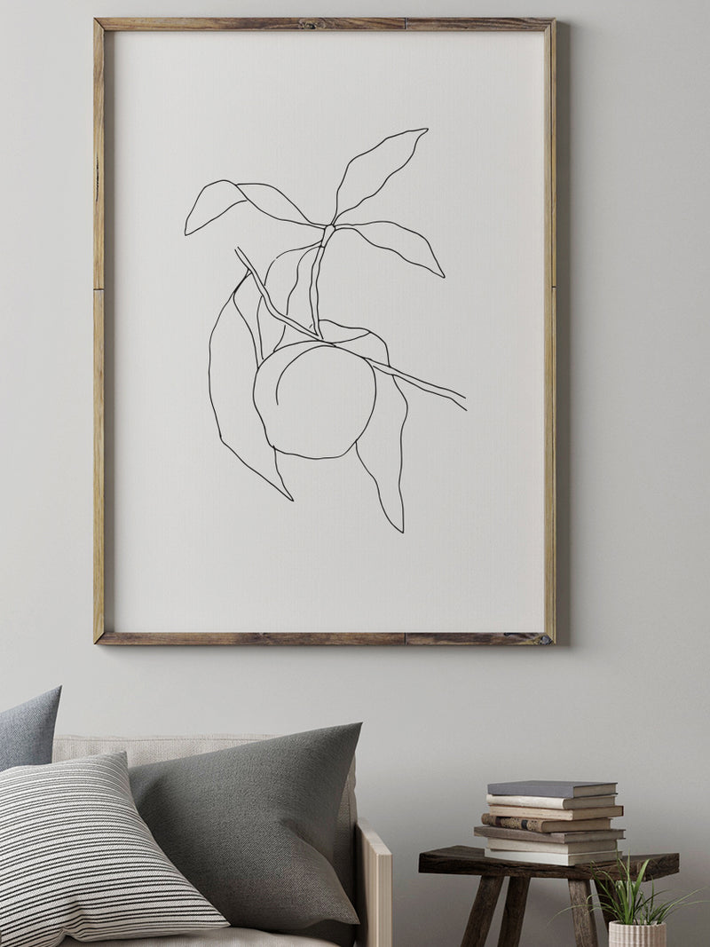 Peach - Line Art Fruit Poster