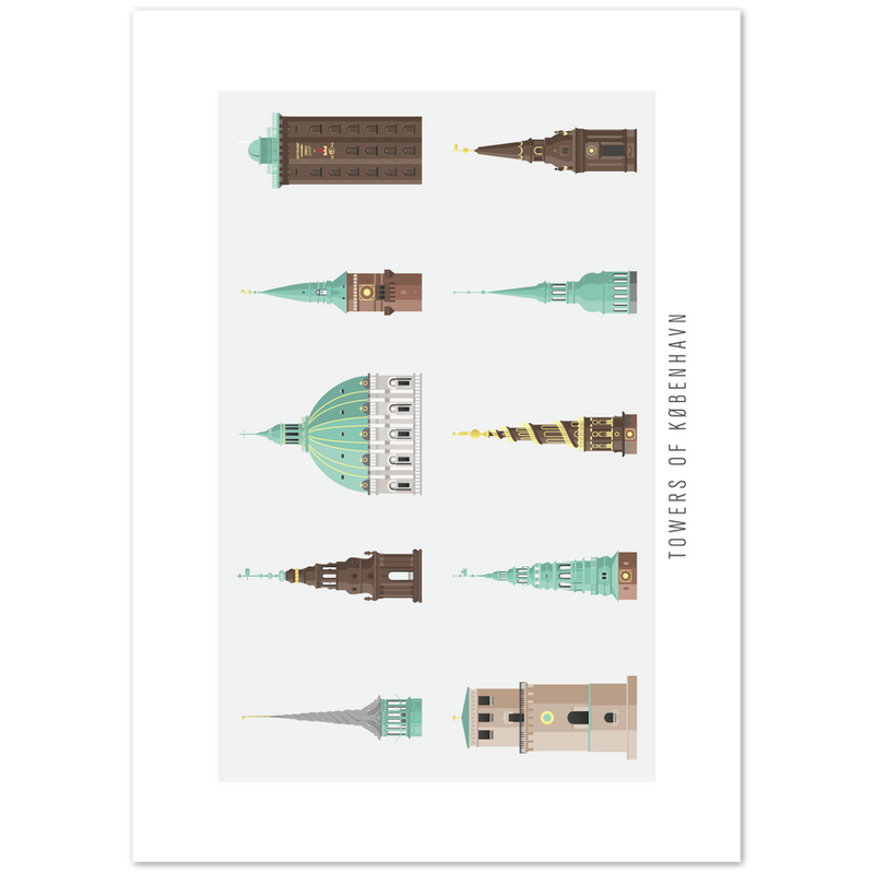 10 Towers of Copenhagen - Poster