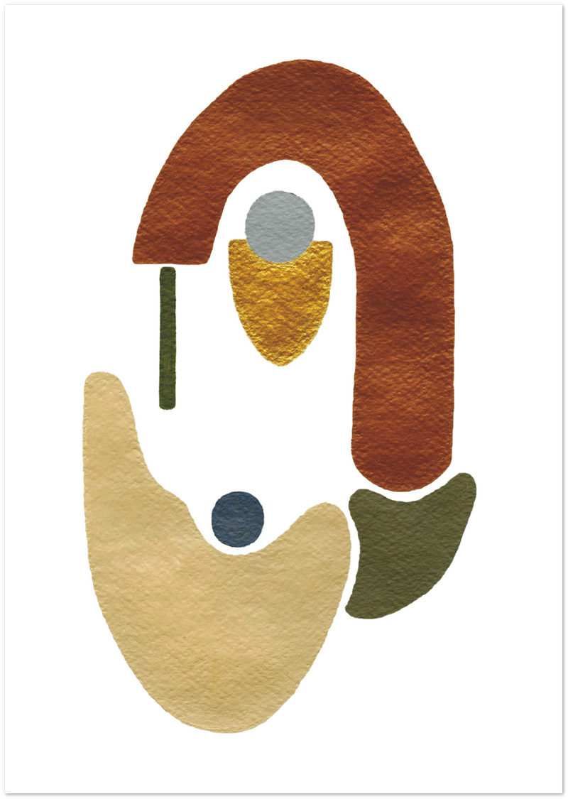 Connection - Hand-Painted Earthy Tone Abstract Poster