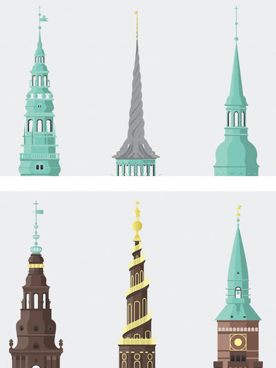 6 Towers of Copenhagen - Poster
